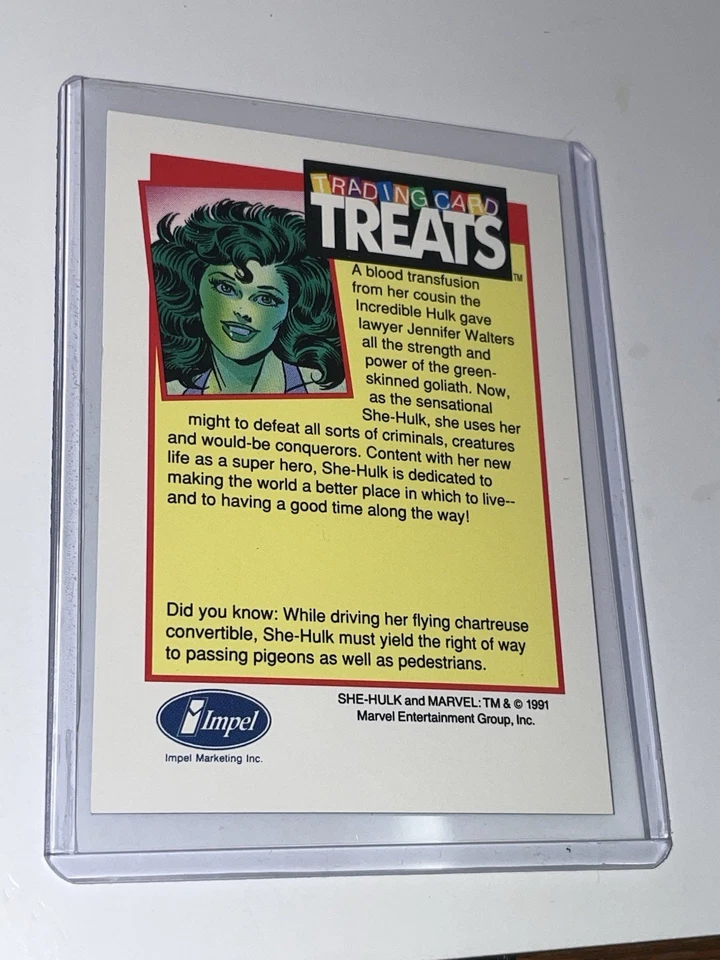 1991 MARVEL HALLOWEEN She-Hulk Card - FREE SHIPPING - Image 2 of 2