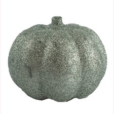 31111 - Mini Glitter Pumpkin 4 Inch Silver Halloween Decor Pod 1-13 