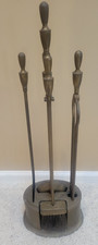 Antique 30's NELSON BRASS HEARTH KIT Fireplace Tool Set Peoria IL Functional Art Antique 30's NELSON BRASS HEARTH KIT Fireplace Tool Set Peoria IL Functional Art - Image 1