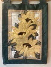 Large Hanging Sunflower Embroidered Wall Tapestry  2ft X 1’6”