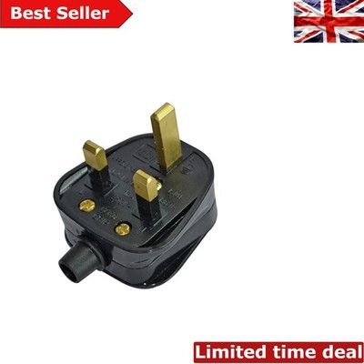 Power Plus 13A VDE-zertifizierter 230V Stecker - kompakte schwarze Kunststoff-Bauweise