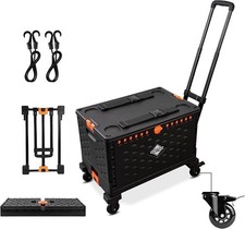 Ontyzz Camping Trolley Foldable Cart Wagon One Separate Foldable Storage Bax 60L