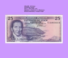 ISLAND   ICELAND  25 KRONUR   1961  Unc  P 43 61196##