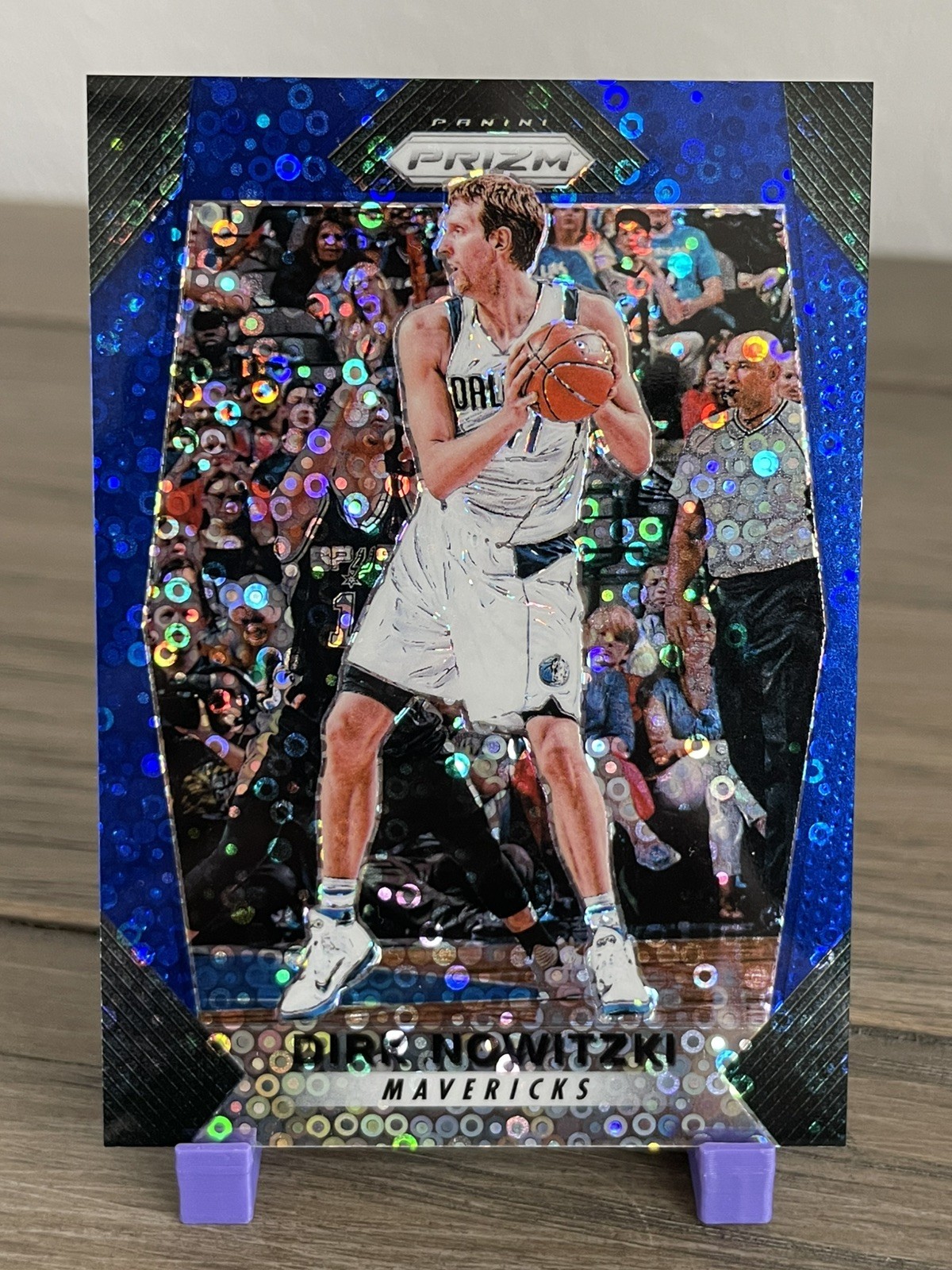 2017-18 Dirk Nowitzki Panini Prizm Fast Break Blue Disco /175 #91 Mavericks