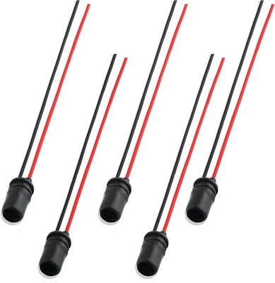 5PCS Bulb Socket with Extension Harness for Connecting Car LED Bulbs-Round