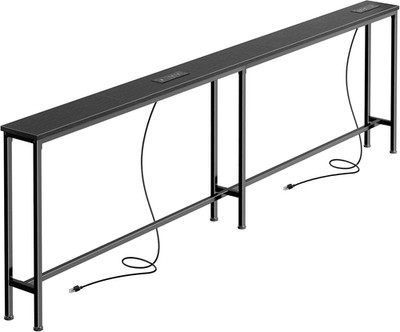 79'' Narrow Sofa Table with Power Outlets & USB-C, Ideal for Small Spaces