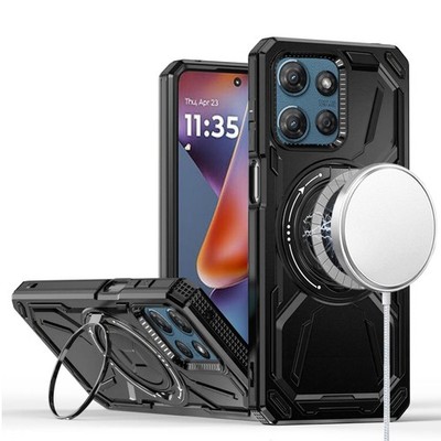 For Moto G 2025/2026/G Play 2026 Case Magnetic Circle and Stand + Tempered Glass