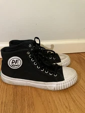 PF Flyers Center High Top Sneakers Black White Soles Size W 8.5 - M 7