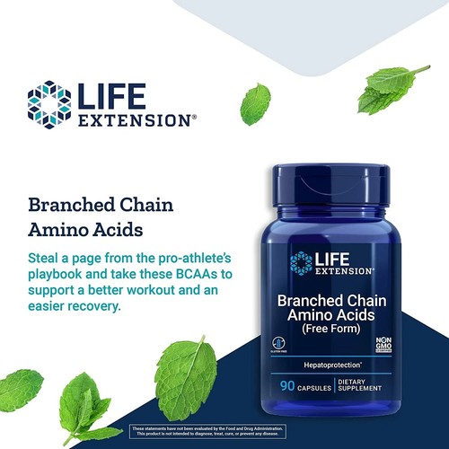 2er Pack Life Extension verzweigtkettige Aminosäuren BCAA Muskelregeneration 90 Kapseln EA - Bild 3 von 5