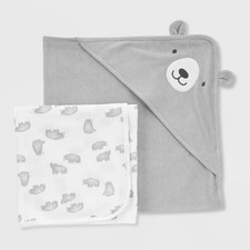 Carter's Just One You  Baby Bear Hooded Bath Towel - Gray