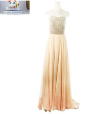 US NO Tariff Sherri Hill Long Chiffon Organza Bead Embellished Size 4 prom dress