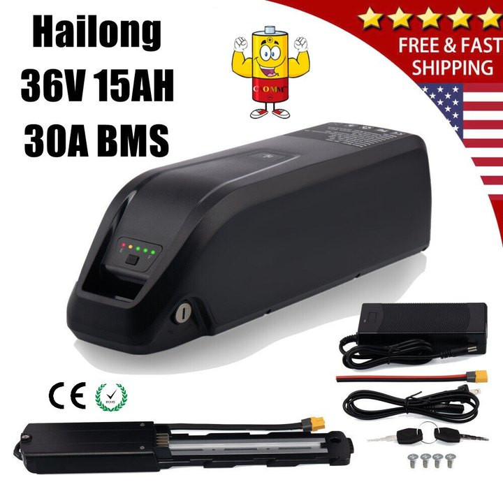 36V 15Ah Li-Ion Battery 200W-1000W Electric Bike Hailong Lithium Battery 30A BMS
