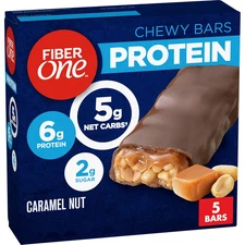 Fiber One Snacks Fiber One Protein Caramel Nut Chewy Bars, 5.85 Ounce Wrappers