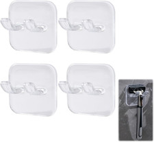 4 Pcs Razor Holder for Shower Self Adhesive Waterproof Shaver Razor Holder for W