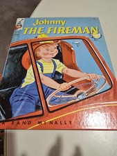JOHNNY THE FIREMAN ~Vintage Children’s Rand McNally Elf Book R Sprinkle Hardback
