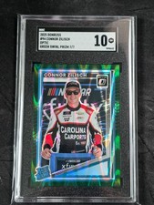 2025 Donruss Racing Connor Zilisch Rated Rookie Green Swirl FOTL 7/7 SGC 10