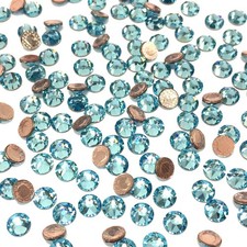 Aquamarine 202 blue Swarovski 2078 / 2038 Crystal Flatbacks HOTFIX iron-on