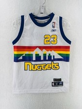 Reebok Denver Nuggets #23 Marcus Camby Rainbow Sz M Youth Jersey Vtg Rare