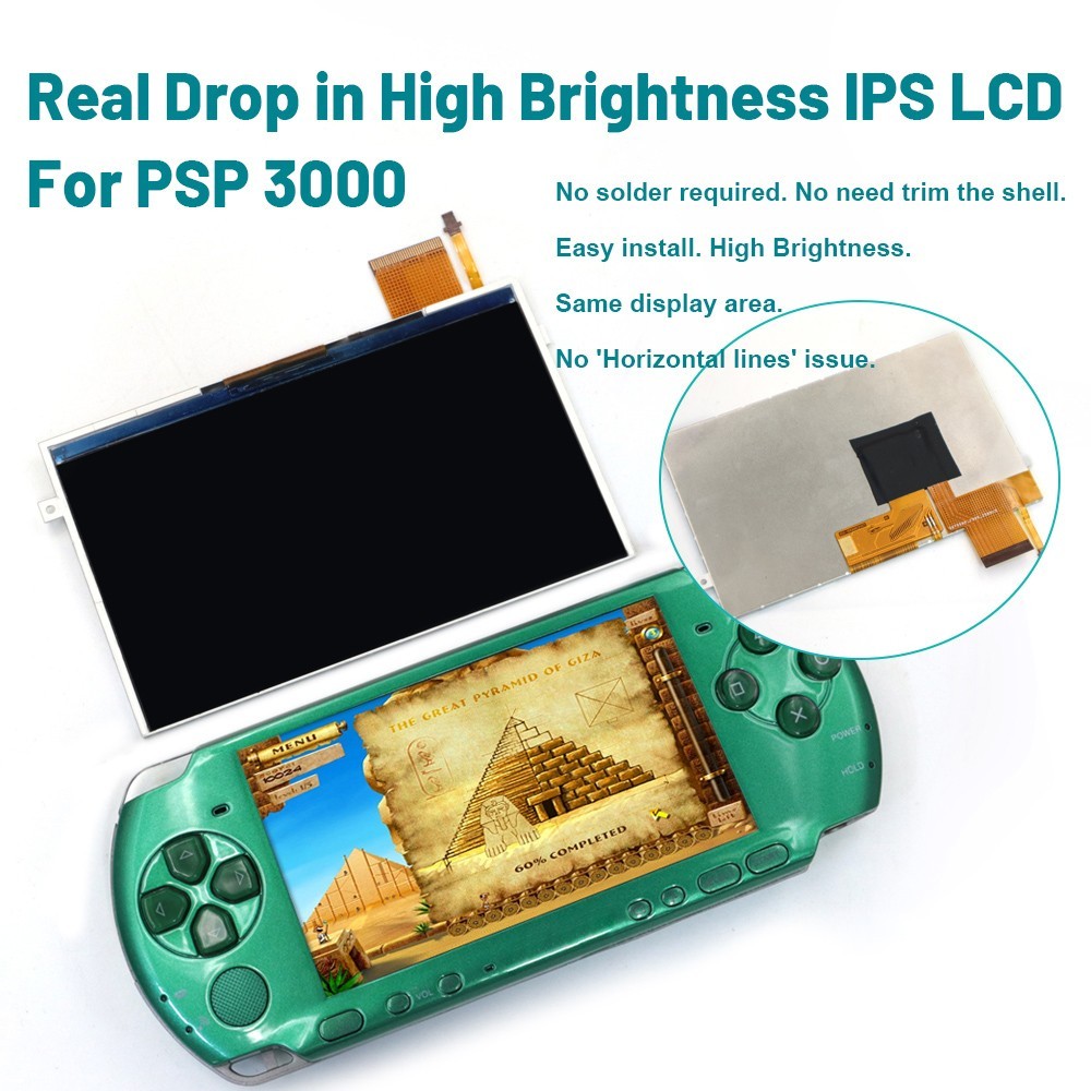 Full-view Highlight Backlight Drop in IPS LCD Screen For PSP 3000