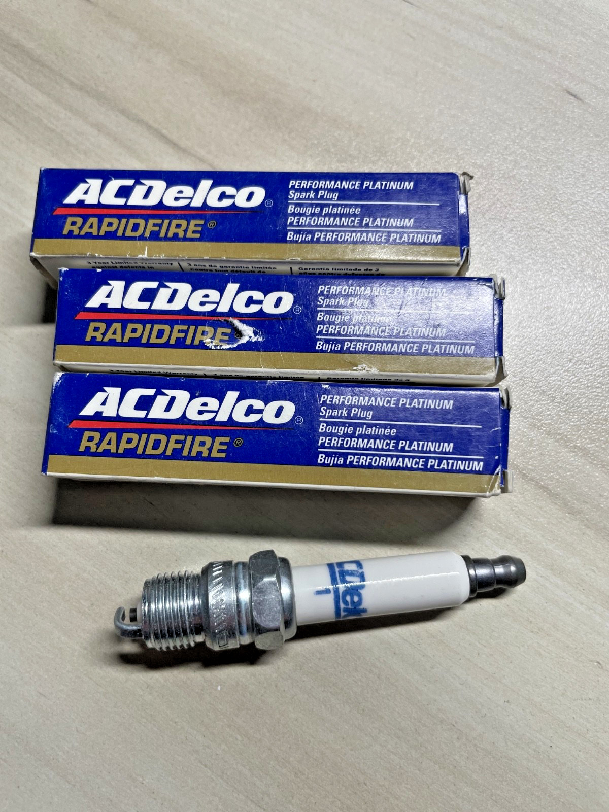 Genuine GM ACDelco NOS RAPIDFIRE PERFORNANCE Spark Plugs #1 , LOT OF 3