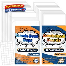20-Pack Current Comic Book Bags and Boards Set Archival Safe Clear Sleeves