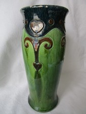 Art Nouveau Belgian sgraffito decorated large vase