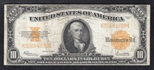 FR. 1173 1922 $10 TEN DOLLARS &ldquo;HILLEGAS&rdquo; GOLD CERTIFICATE NOTE VERY FINE (K)