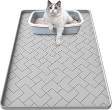 Silicone Cat Litter Mat for Litter Box Large 34" X 22"-Easy to Clean Cat Litt...