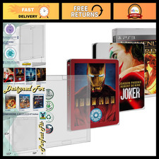 10 Pack SteelBook Protector Sleeves - Clear Plastic Cases with 2 Tabs - Game  M