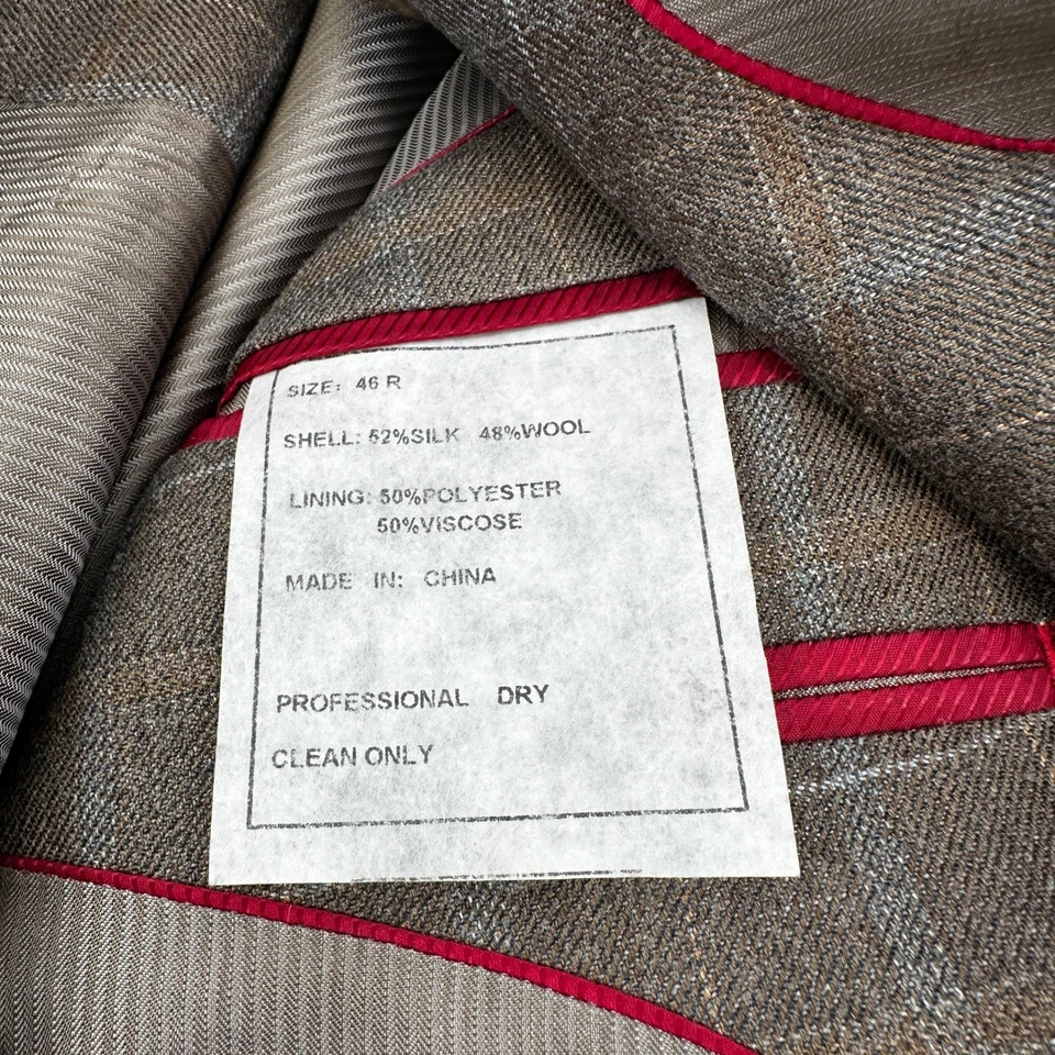 Casaco esportivo xadrez masculino Pendleton Woolen Mills blazer tamanho 46R mistura de lã de seda - Imagem 3 de 4