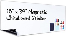 Magnetic Whiteboard Contact Paper 18" x 39" Dry Erase White Board Sticker for...