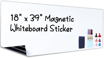 Magnetic Whiteboard Contact Paper 18'' x 39'' Dry Erase White Board Sticker for...