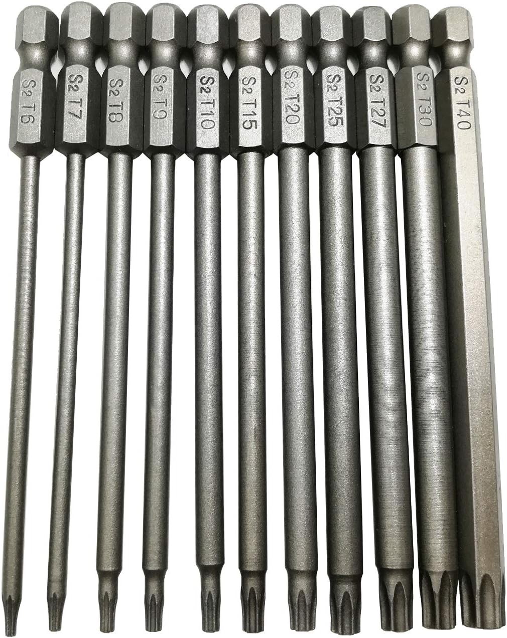 Long Torx Security Head Screwdriver Drill Set 1/4 Inch Hex Shank T6 T7 T8 T9...