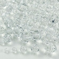 Honkoolly 480pcs Crystal Glass Beads 3mm 4mm 6mm 8mm 10mm Round Faceted Glass