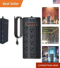 20 Amp Power Strip Surge Protector,Heavy Duty 12 Gauge 6.5 Ft Extension Cord,25