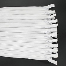 20 PCS 22 inch White Invisible Nylon Coil Zippers for Sewing Craft Special