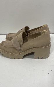 Dolce Vita Cayson Tan Suede Platform Lug Sole Loafers Size 6.5