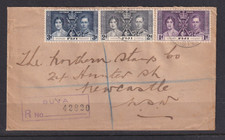 FIJI 1937 KGVI REGISTERED COVER-NSW CORONATION ISSUE, NICE CANCELS ON REAR#C1794