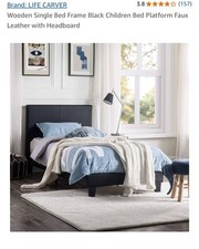 Image of Single Bed Frame Faux Leather BNIB