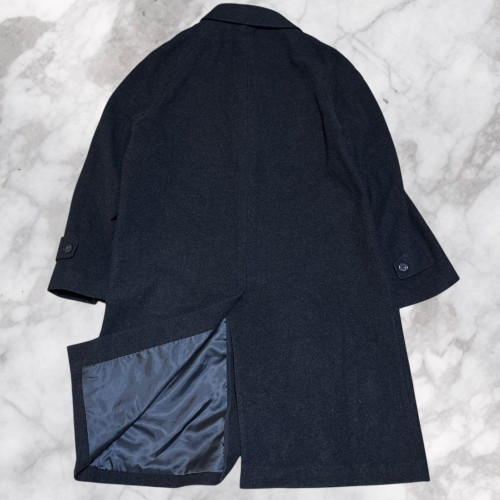 Cashmere 100% Balmacaan Coat Size M Dark Grey Fully Lined - Picture 3 of 7