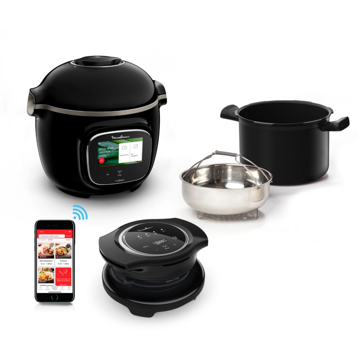 Cookeo Touch Wifi Moulinex avec Extra Crisp pour des cuissons croustillantes