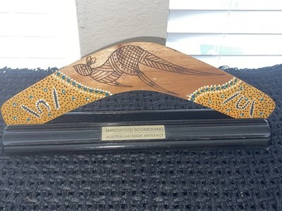Vintage 12'' Boomerang Hand-crafted Hardwood Kangaroo Australian Made Artefact