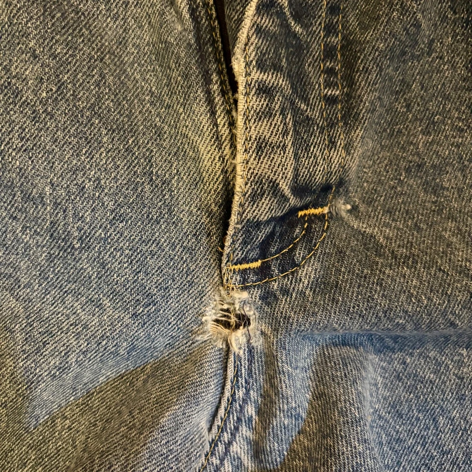 Pantalones de mezclilla Lee Riders vintage años 70 para hombre 34x30 desgastados hechos en unión garra cremallera Foto 4 de 4