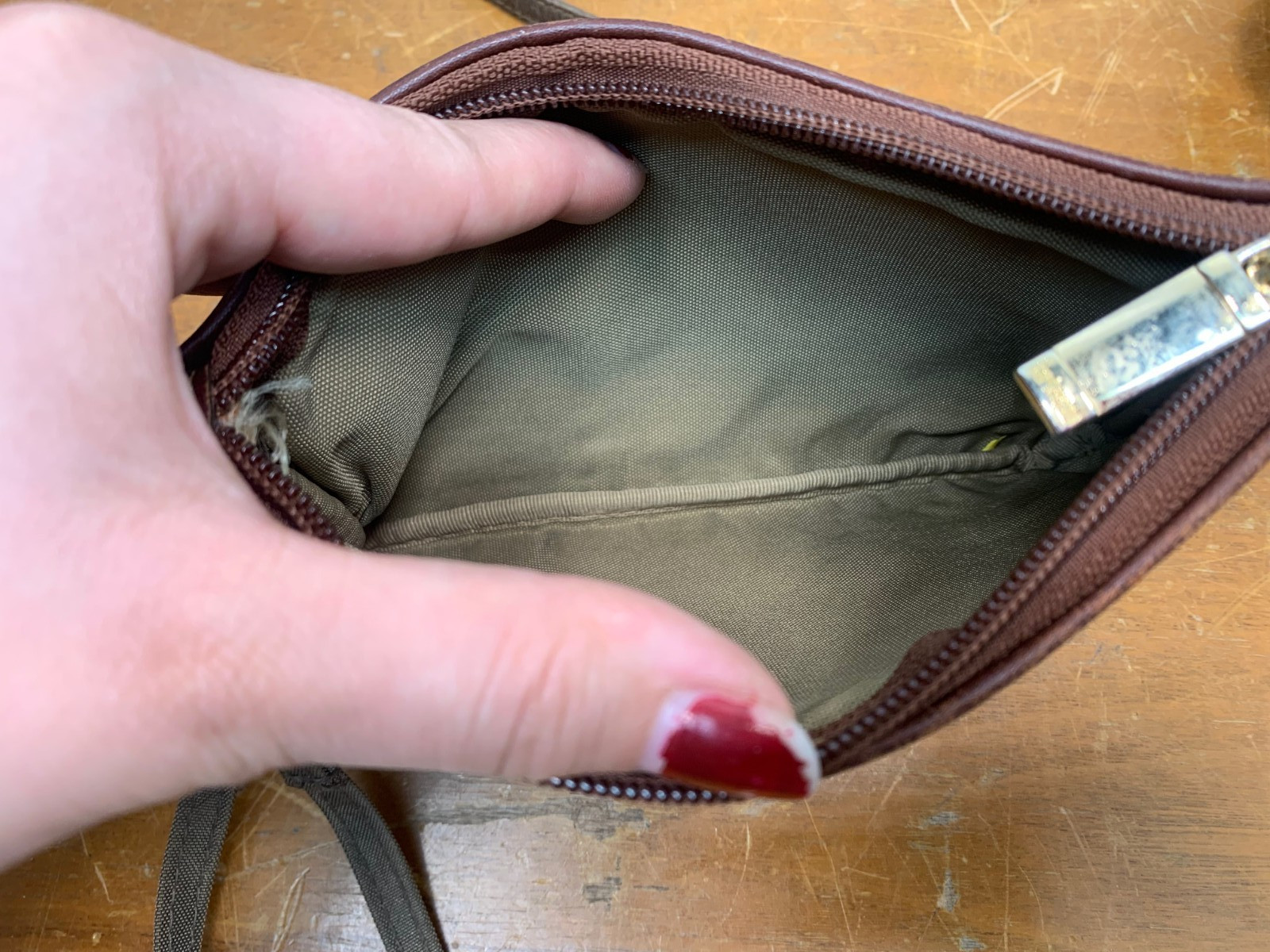 3 Small Designer Brown Geometric Pattern Purses S… - image 5