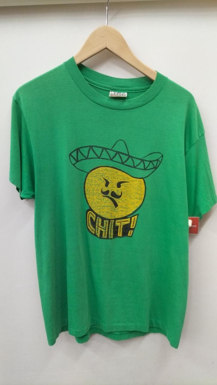 Vintage 80s Green Hanes USA T-Shirt Model