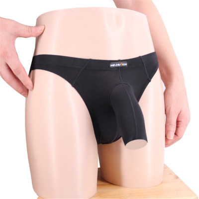 Men's Sexy Front Open Hole Modal Cotton Penis Sheath Cock Glove Bikini  Underwear