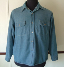 Fieldmaster blue button shirt size L 16 -16 1/2 soft heavy fabric