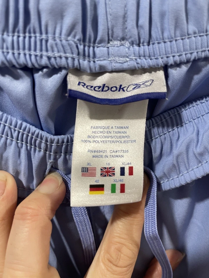 Reebok Women's XL Blue White Stripe Capri Track Yoga Pants Train Warm - Image 4 of 4