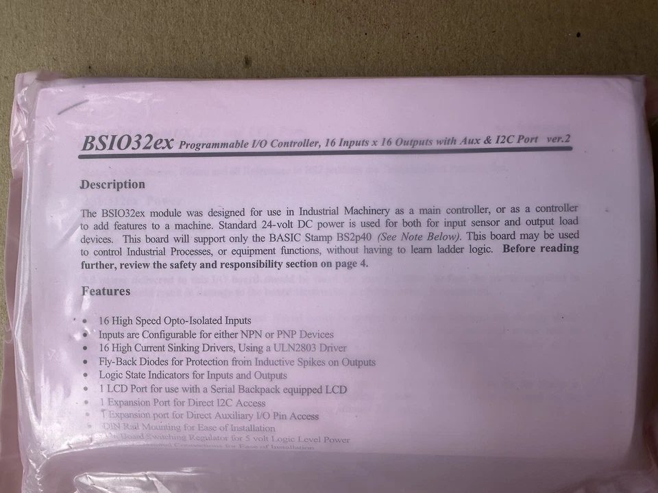 Parallax BS1032EX 16 Inputs/outputs 1LCD Port 2 12 C Ports 1 Aux Port - Image 3 of 4