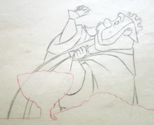 KING HUBERT 1959 SLEEPING BEAUTY Walt Disney ORIGINAL PRODUCTION cel DRAWING